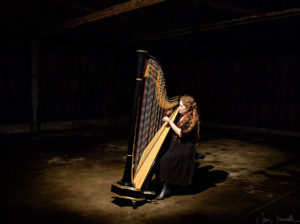 Christina in apple shed